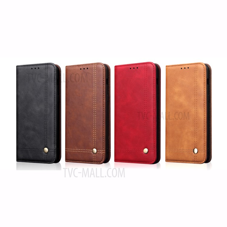 Crazy Horse Texture Retro Auto-absorbed Leather Phone Cover for OPPO A92s - Black-7
