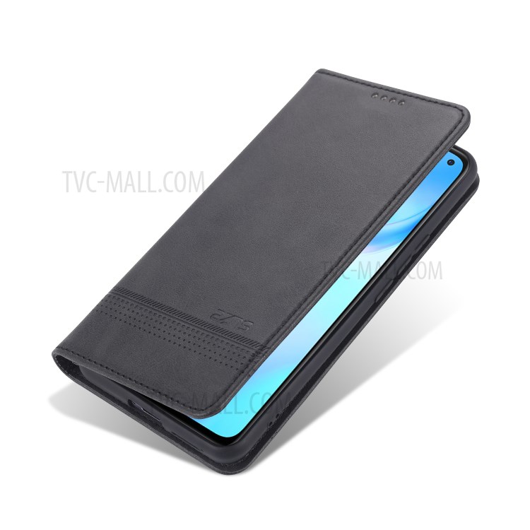 AZNS Magnetic Absorbed Leather Wallet Phone Case for Vivo X30/X30 Pro - Black-4