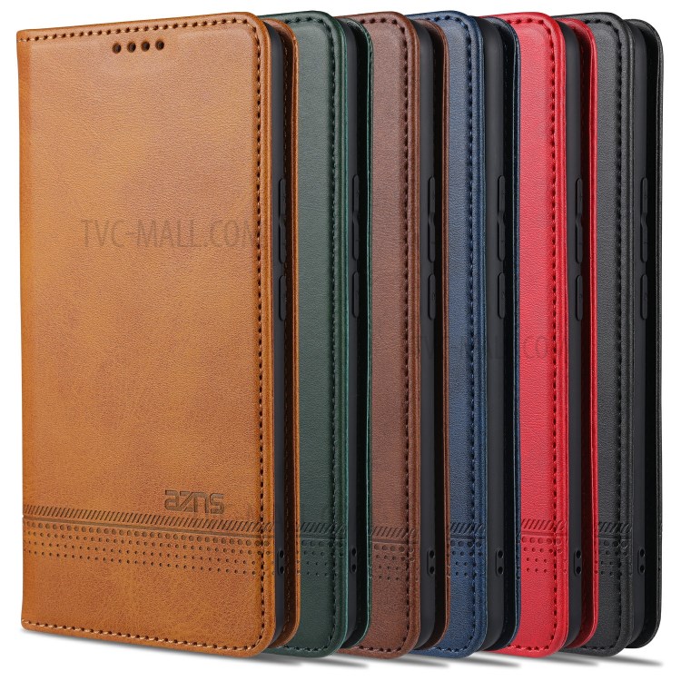 AZNS Magnetic Absorbed Leather Wallet Phone Case for Vivo X30/X30 Pro - Black-5