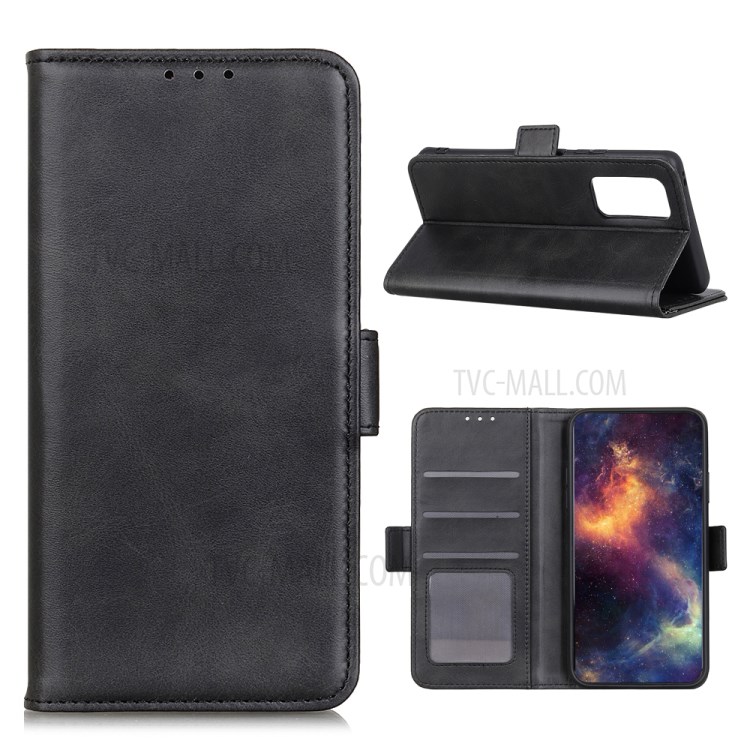 Magnetic Clasp Case Leather Protector Cover for Oppo Reno4 Pro 4G - Black-1