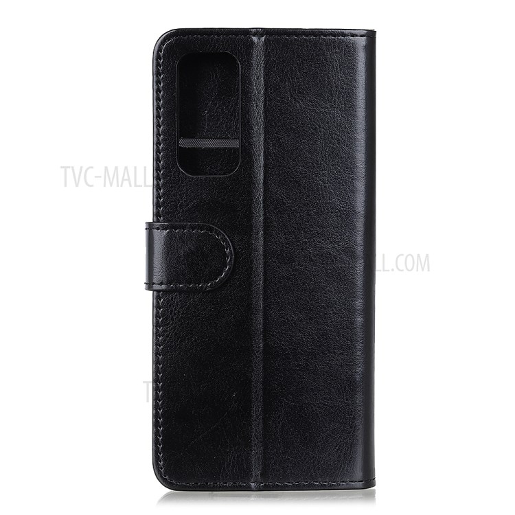 Crazy Horse Skin Leather with Wallet Shell for Oppo Reno4 Pro 4G - Black-2