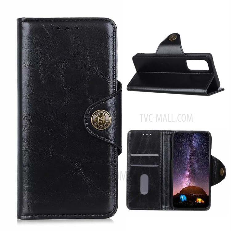 Leather Case Mobile Phone Protective Cover for Oppo Reno4 Pro 4G - Black-1