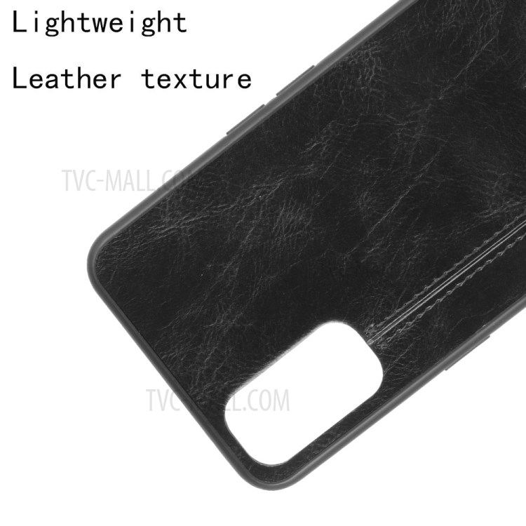 PU Leather Coated PC + TPU Mobile Phone Shell for Oppo Reno4 4G - Black-2