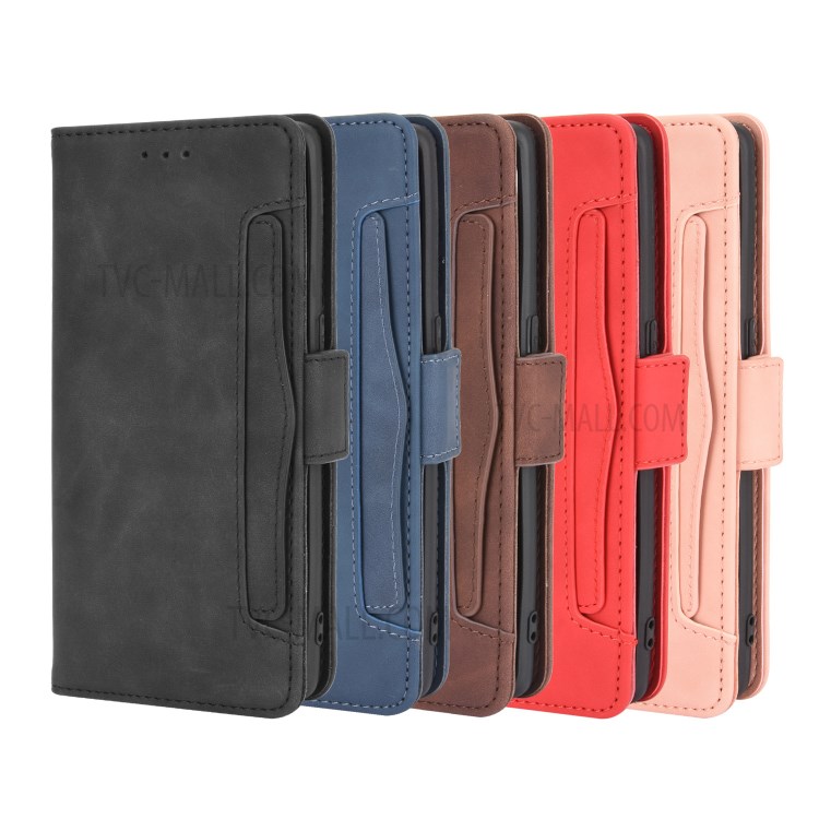 Multiple Card Slots Wallet Case Stand Leather Shell for Oppo Reno4 4G - Black-13