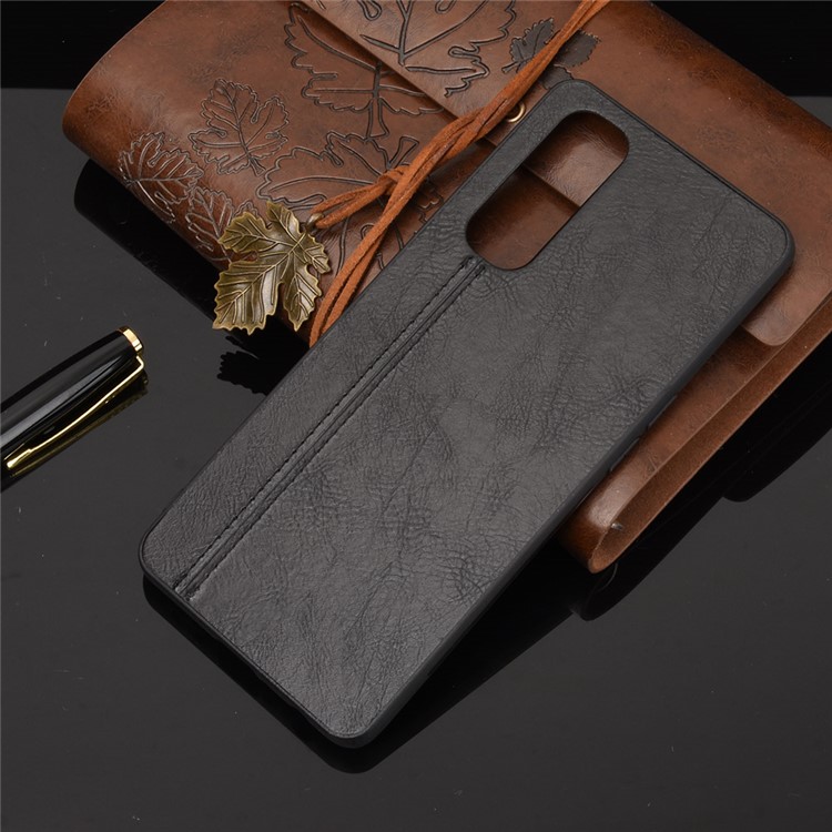 PU Leather Coated PC + TPU Shell Cell Phone Case for Oppo Reno4 Pro 4G - Black-7
