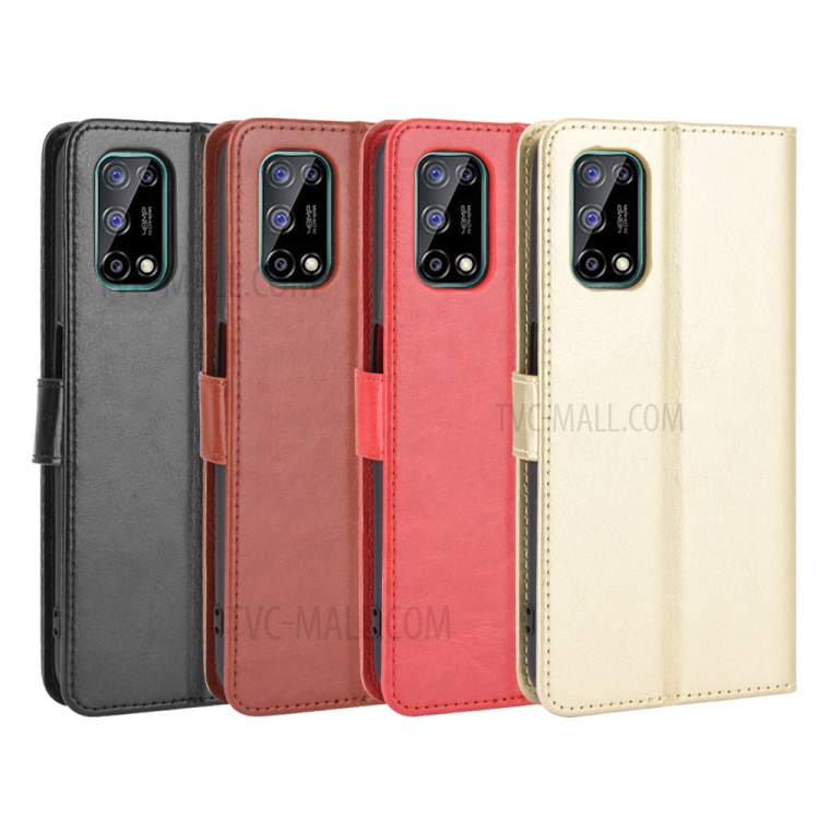 Crazy Horse Texture Wallet Stand Leather Phone Case for Realme V5 5G - Black-10