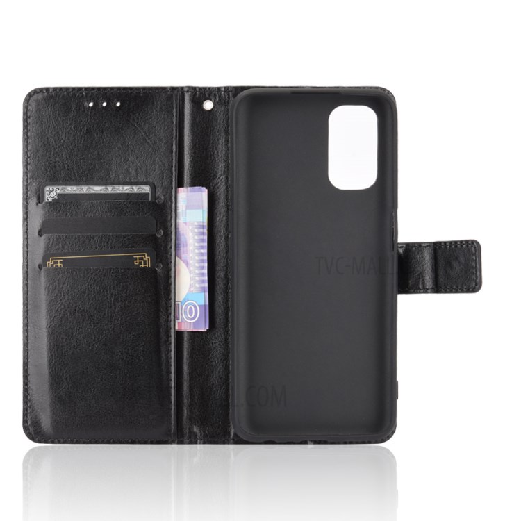 Crazy Horse Texture Wallet Stand Leather Phone Case for Realme V5 5G - Black-4