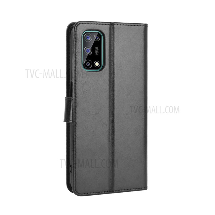Crazy Horse Texture Wallet Stand Leather Phone Case for Realme V5 5G - Black-7