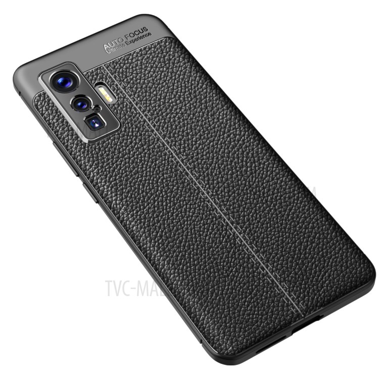 Litchi Skin TPU Cell Phone Shell Cover for vivo iQOO 5 Pro 5G - Black-2