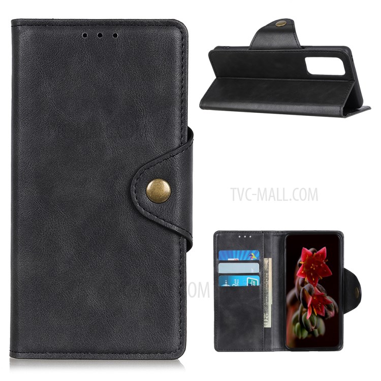 PU Leather Wallet Stand Mobile Phone Shell for Oppo Reno4 Pro 4G - Black-1