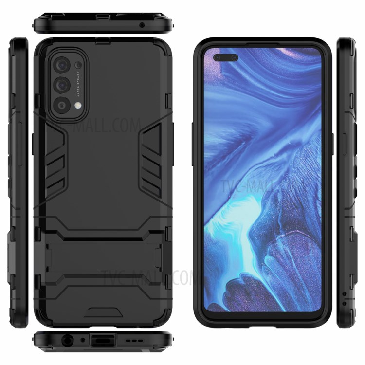 2 in 1 Kickstand PC + TPU Mobile Phone Cover for Oppo Reno4 4G - Black-3