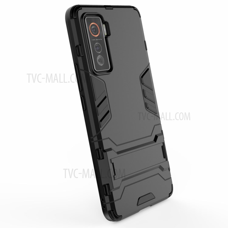 2 in 1 PC + TPU Protective Case with Kickstand for vivo iQOO 5 5G - Black-5