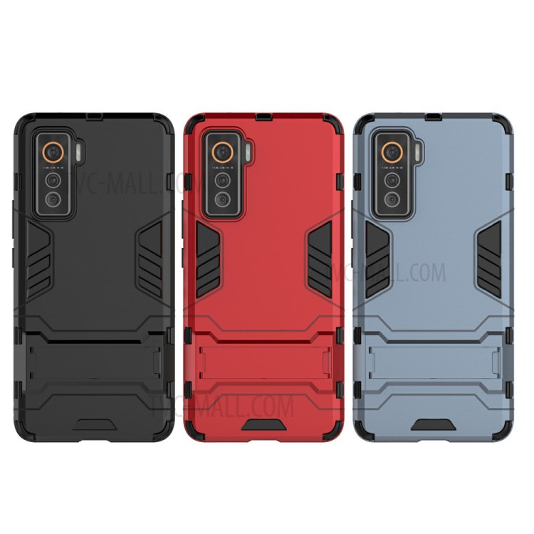 2 in 1 PC + TPU Protective Case with Kickstand for vivo iQOO 5 5G - Black-9