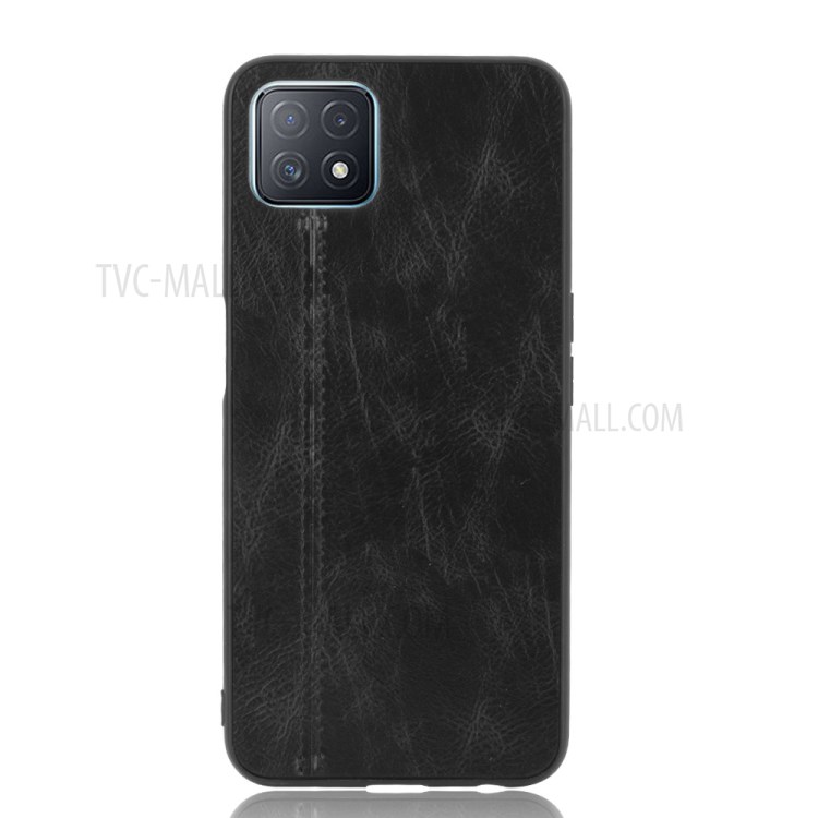 Hybrid Cover PU Leather Coated PC + TPU Phone Case for Oppo A72 5G - Black-3