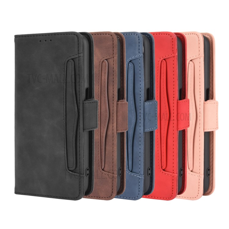 Multi-slot Leather Case Wallet Stand Shell Protector for Oppo A72 5G - Black-14