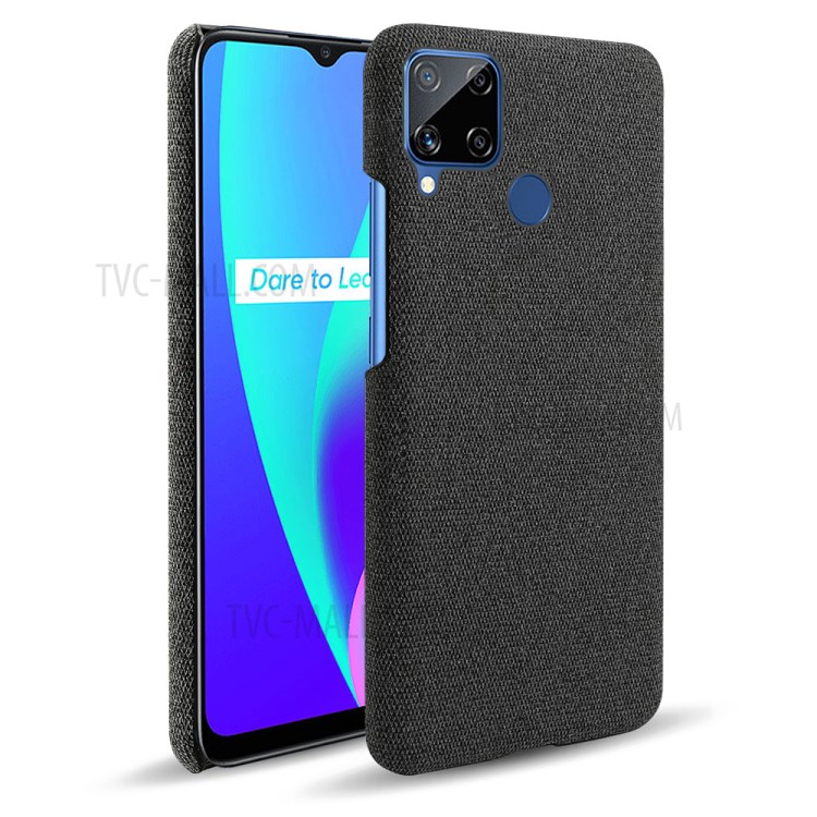 Cloth Texture Hard PC Case Cover for Realme C15 - Black-2