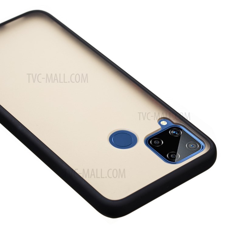 Matte Drop-proof PC + TPU Hybrid Protector Case for Realme C15 - Black-5