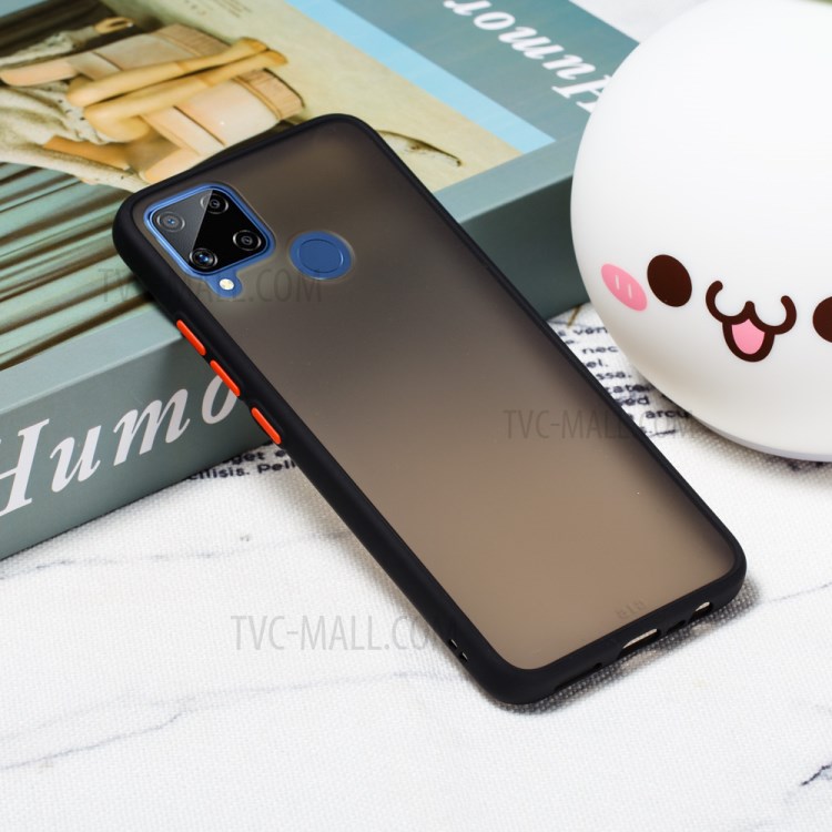 Matte Drop-proof PC + TPU Hybrid Protector Case for Realme C15 - Black-7