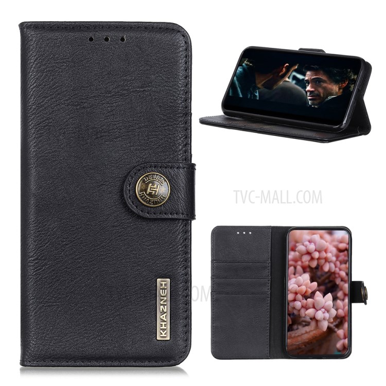 KHAZNEH Leather Wallet Stand Case for Realme X7 Pro - Black-1