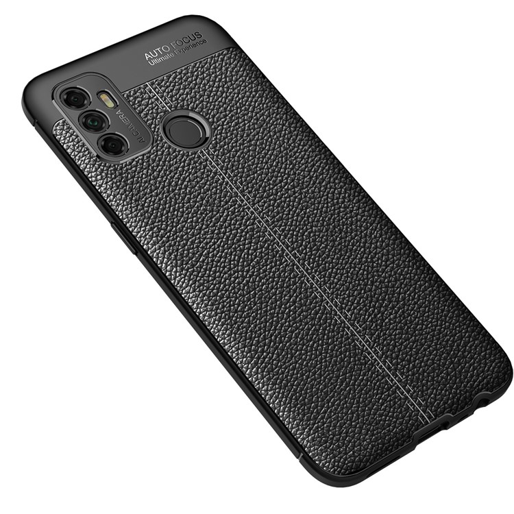 Litchi Texture Soft TPU Back Shell for Oppo A53(2020)- Black-8