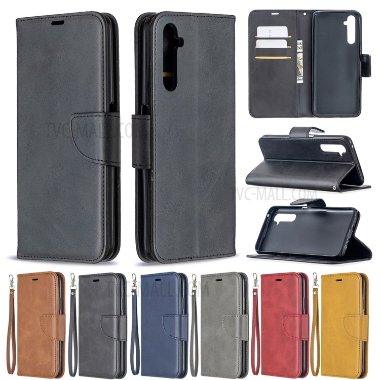 PU Leather Wallet Stand Phone Case for Realme 6 Pro - Black-10