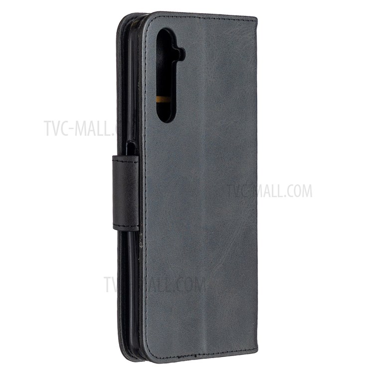 PU Leather Wallet Stand Phone Case for Realme 6 Pro - Black-3