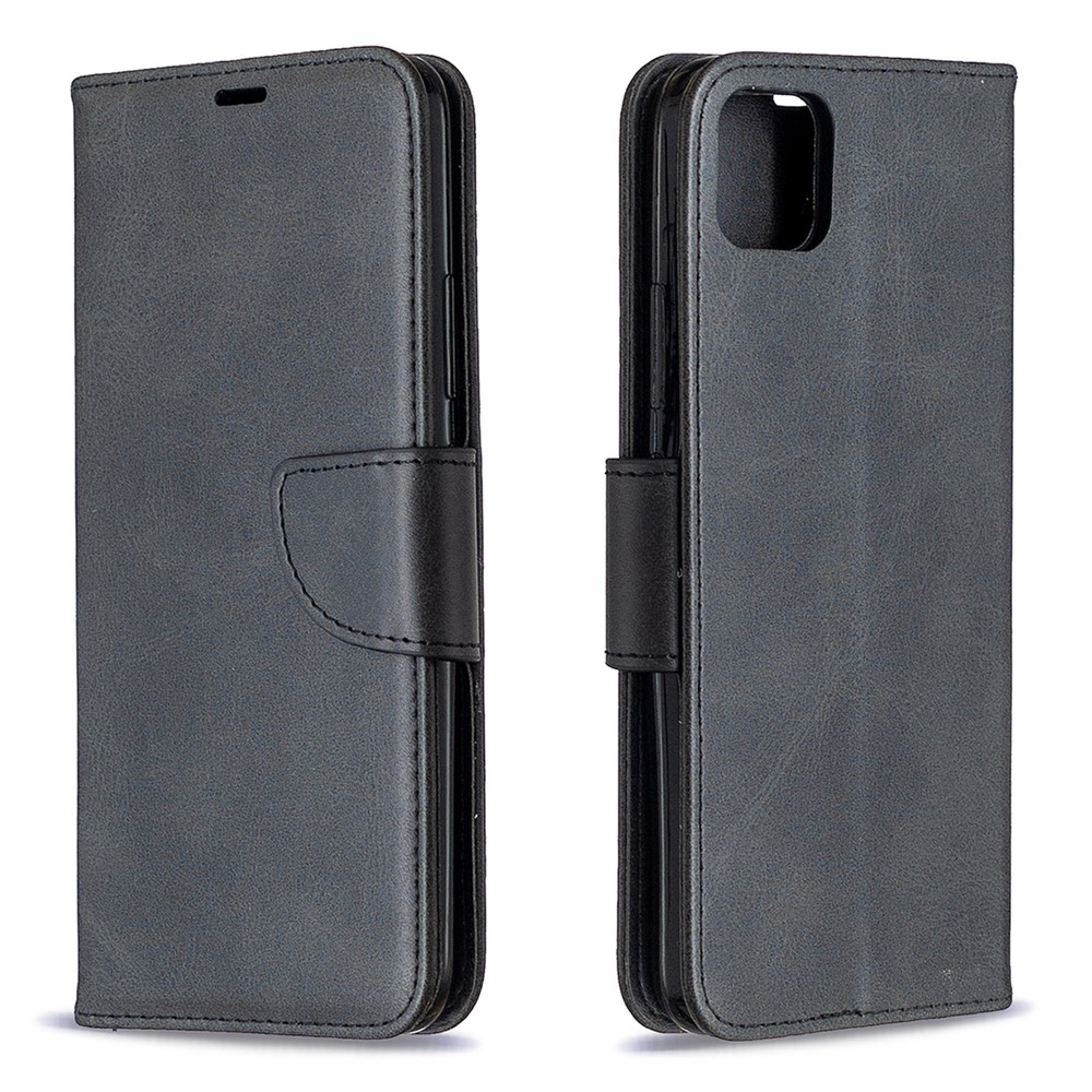 PU Leather Wallet Stand Phone Case for Realme C11 - Black-4