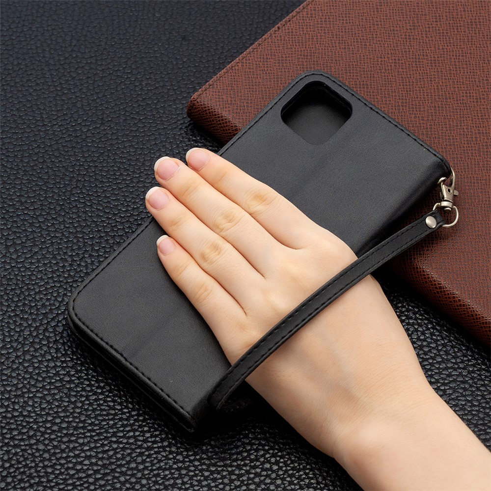 PU Leather Wallet Stand Phone Case for Realme C11 - Black-9