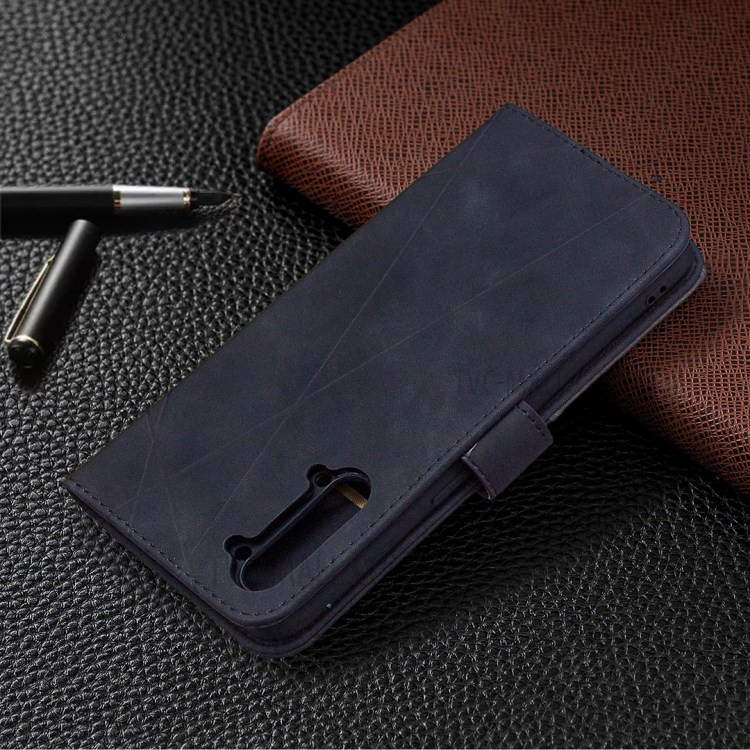 BF05 Geometric Texture Leather Wallet Stand Case Cover for Oppo Find X2 Lite - Black-8