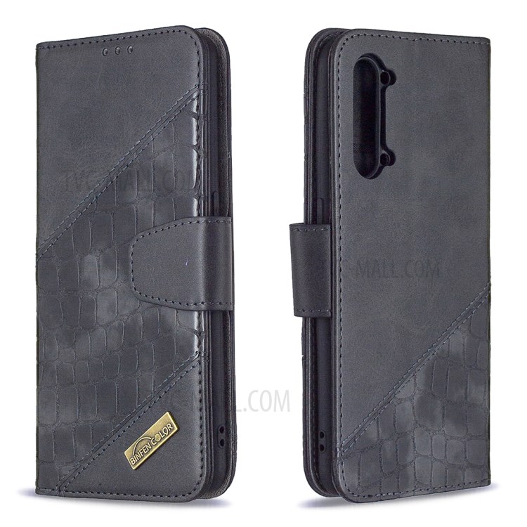 BF05 Splicing Crocodile Texture Wallet Stand Leather Case for Oppo Find X2 Lite - Black-4