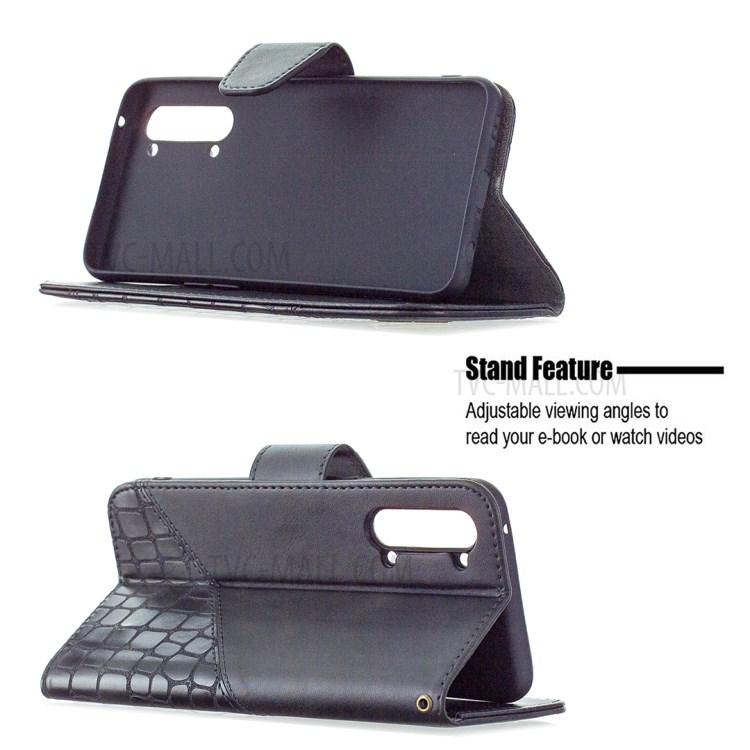 BF05 Splicing Crocodile Texture Wallet Stand Leather Case for Oppo Find X2 Lite - Black-5