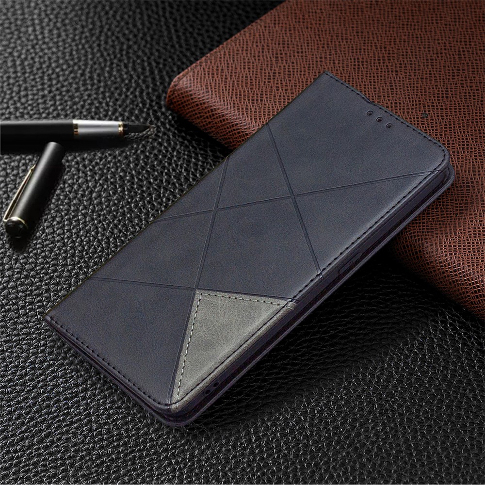 Geometric Pattern Leather Stand Case Card Holder Shell for Oppo Find X2 Lite - Black-8