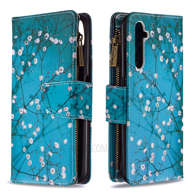 BF03 Pattern Printing Zipper Wallet Leather Phone Case for Realme 6 Pro - Vivid Flower-4