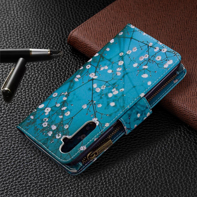 BF03 Pattern Printing Zipper Wallet Leather Phone Case for Realme 6 Pro - Vivid Flower-8