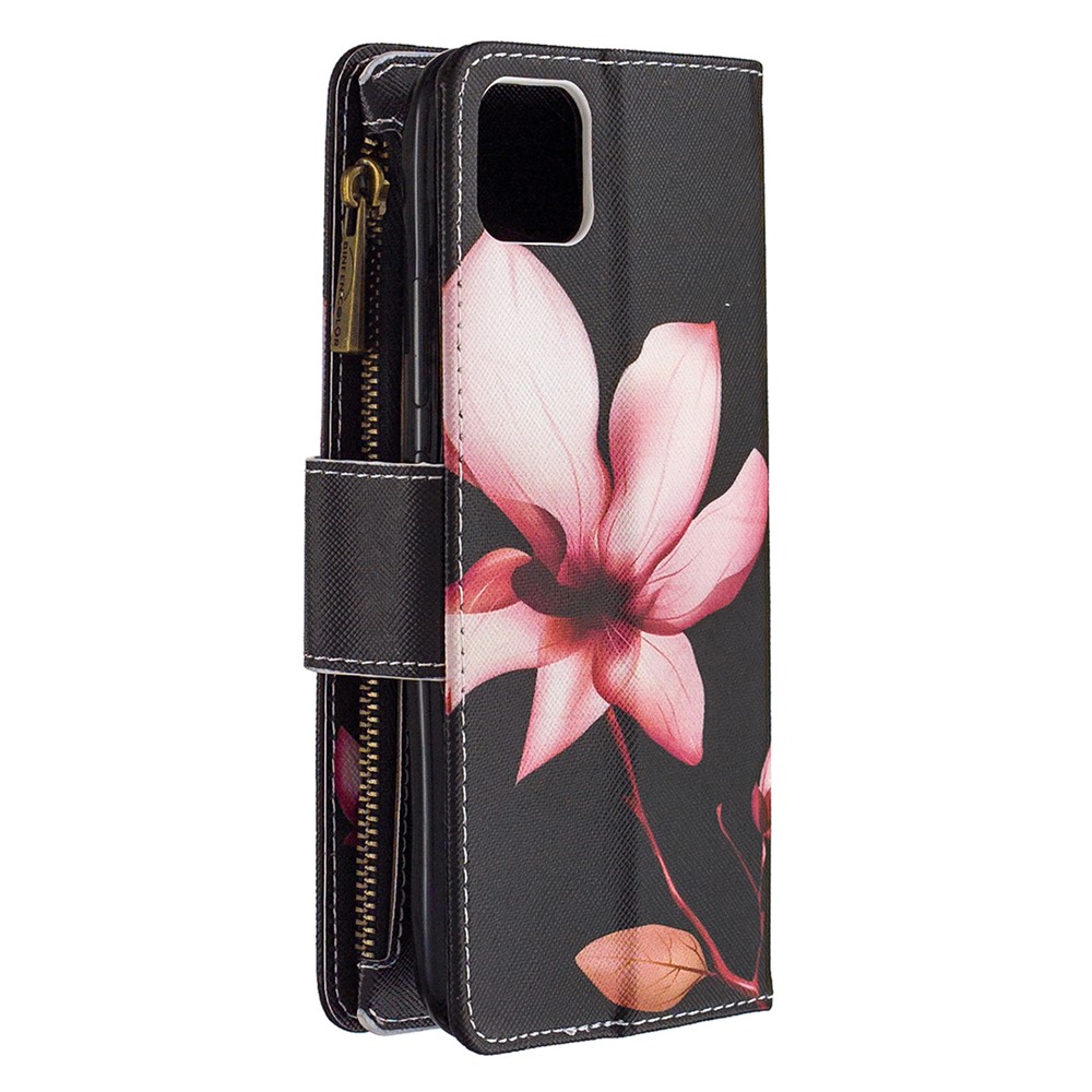 BF03 Pattern Printing Zipper Wallet Leather Phone Case for Realme C11 - Flower-3