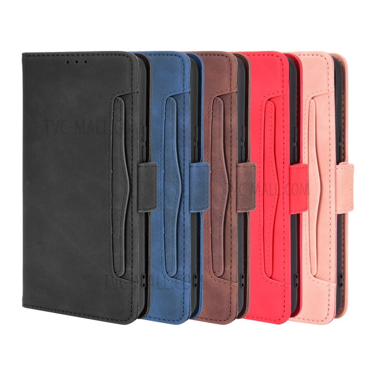 Multiple Card Slots Wallet Case Stand Leather Case for Realme V3 - Black-13