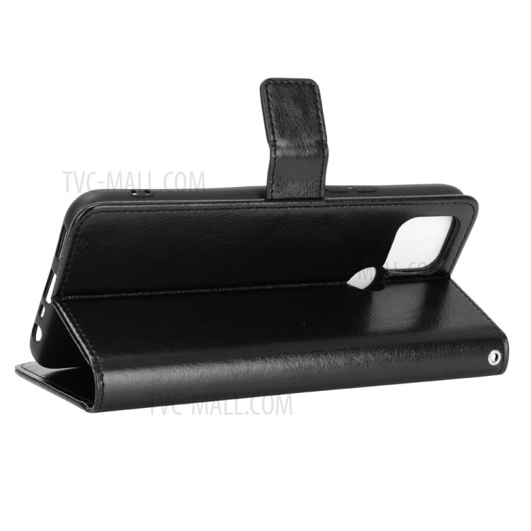 Crazy Horse Texture Wallet Stand Leather Case for Realme V3 - Black-5