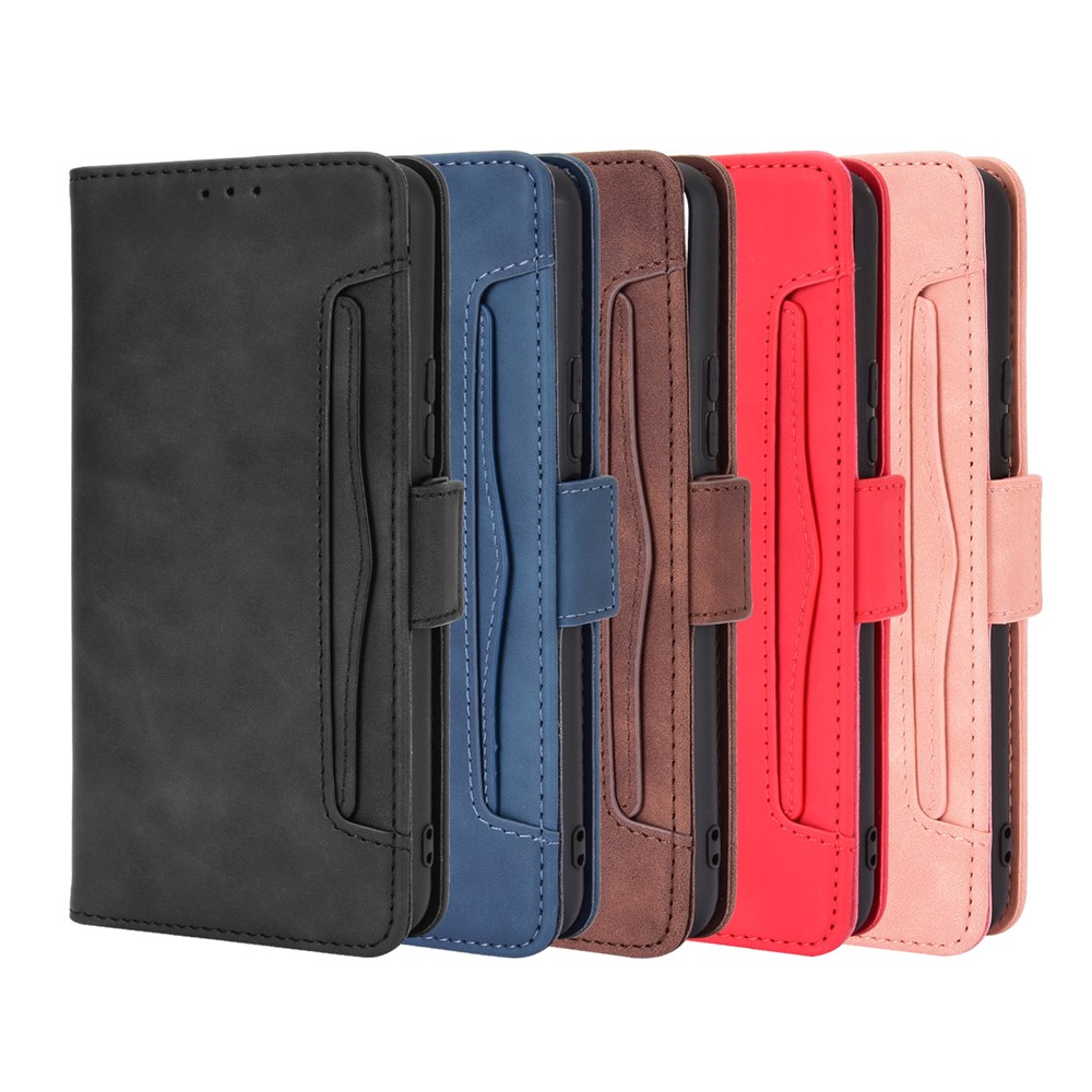 Leather Wallet Phone Cover Shell with Multiple Card-Carrying Slots for Vivo Y20 2020/Y20i - Black-13