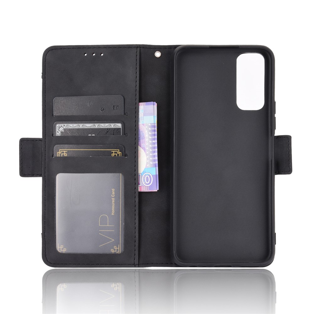 Leather Wallet Phone Cover Shell with Multiple Card-Carrying Slots for Vivo Y20 2020/Y20i - Black-3