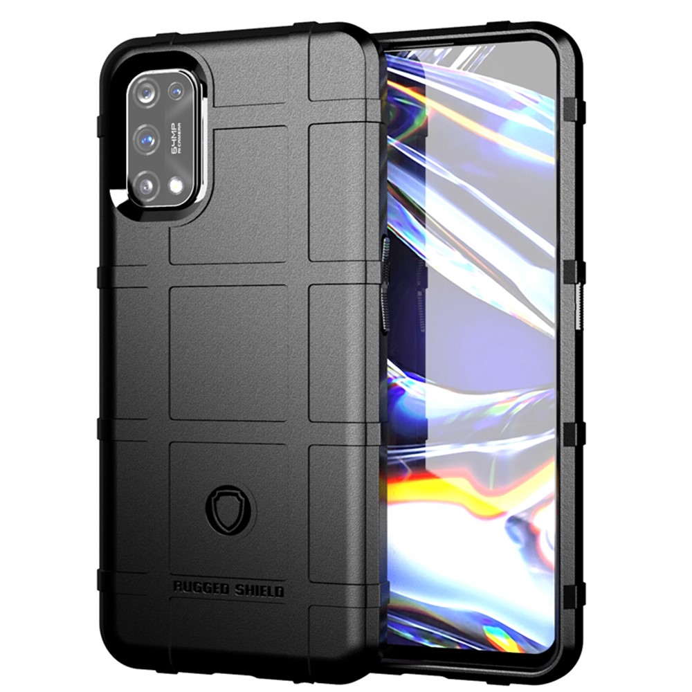 Anti-shock Square Grid Texture Thicken TPU Case for OPPO Realme 7 Pro - Black-1