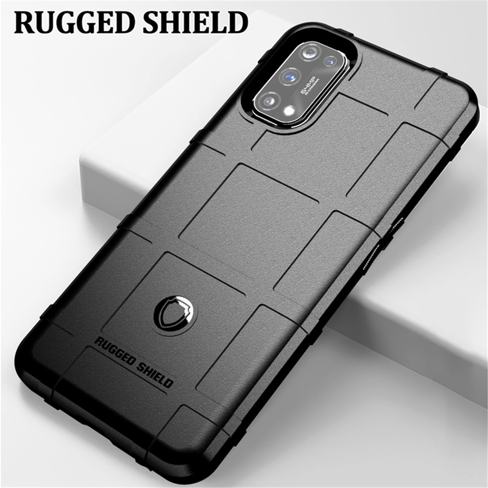 Anti-shock Square Grid Texture Thicken TPU Case for OPPO Realme 7 Pro - Black-2