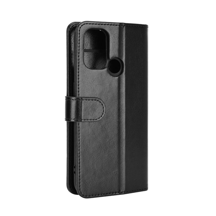 Crazy Horse Skin Leather Shell with Wallet Case for Oppo A53 (2020) - Black-7