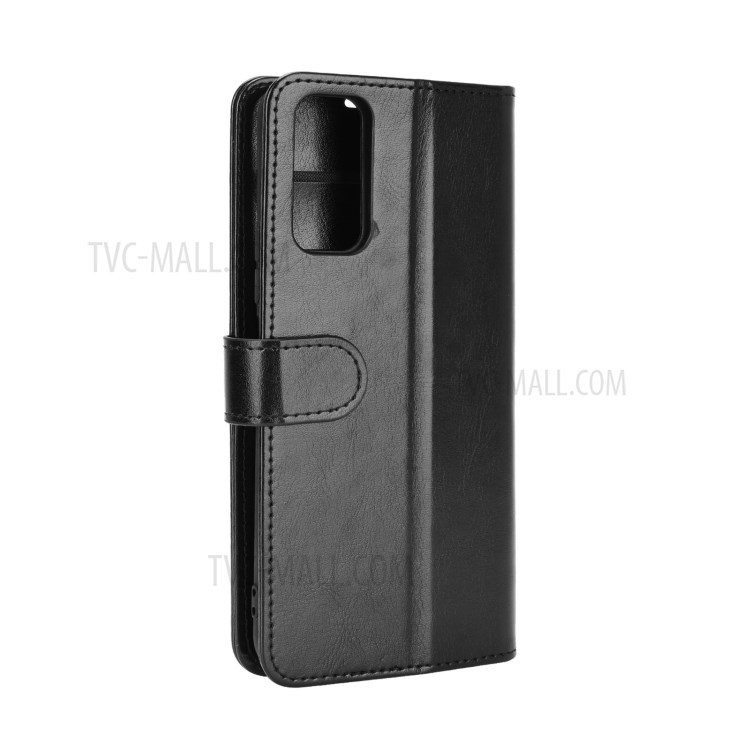 Crazy Horse Skin Leather Shell with Wallet Case for vivo Y20 - Black-6