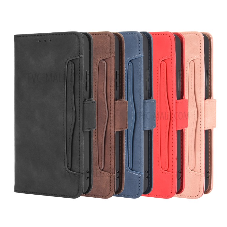 Multi-slot Leather Case Wallet Stand Shell Protector for Realme Narzo 20 - Black-12