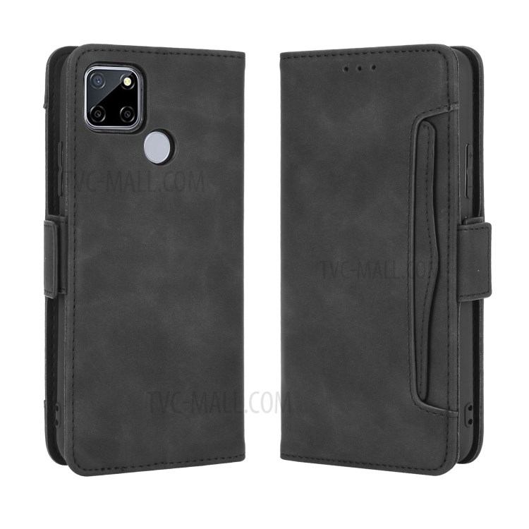 Multi-slot Leather Case Wallet Stand Shell Protector for Realme Narzo 20 - Black-2