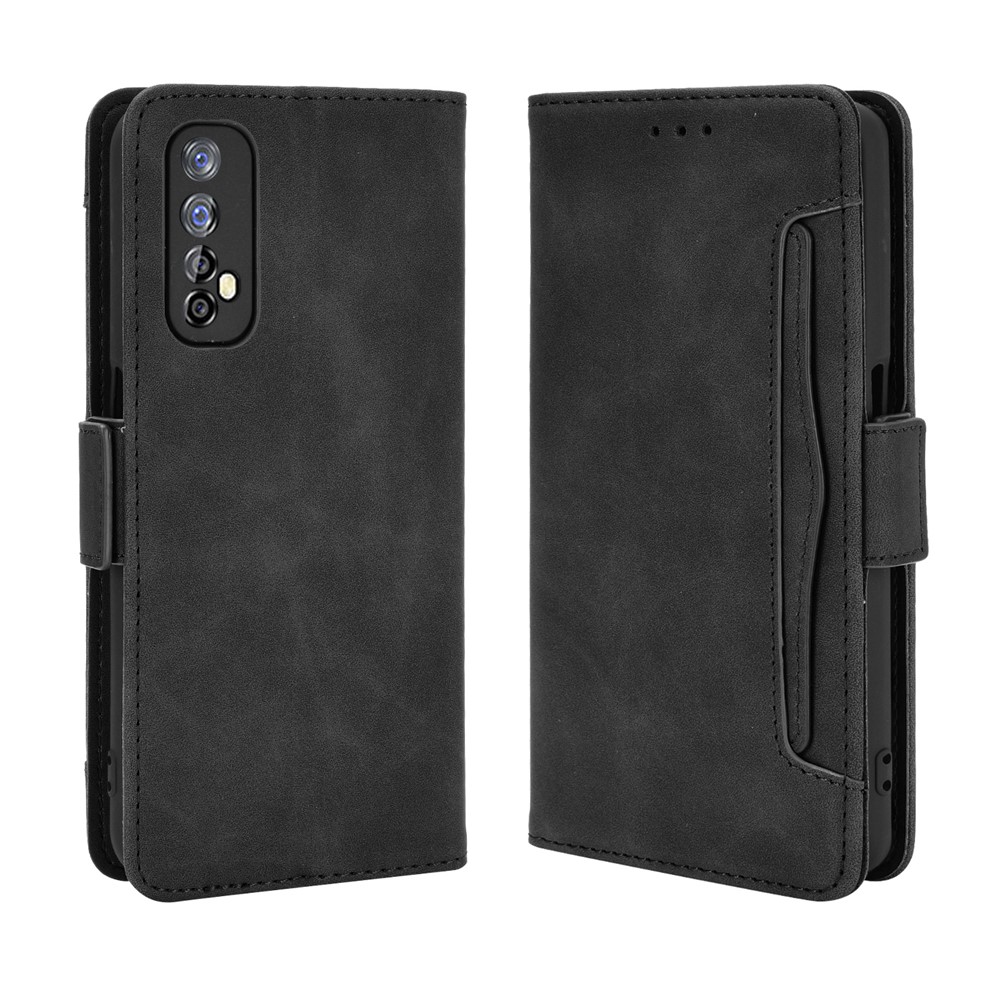 Wallet Stand Leather Case with Multiple Card Slots for Realme 7 / Realme Narzo 20 Pro - Black-2