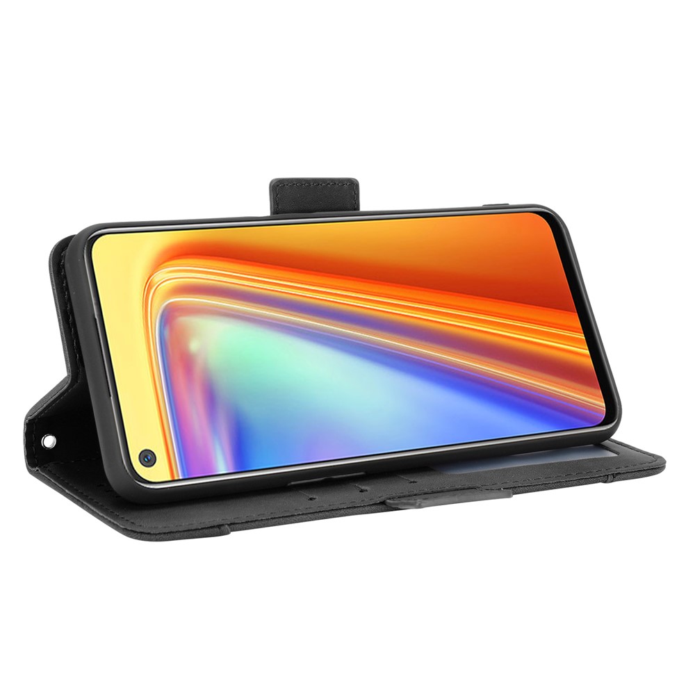 Wallet Stand Leather Case with Multiple Card Slots for Realme 7 / Realme Narzo 20 Pro - Black-7