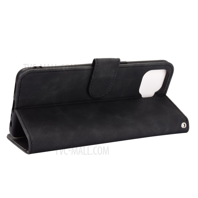 Skin-Touch Flip Leather Phone Case for Oppo F17 Pro/A93/Reno4 Lite - Black-4