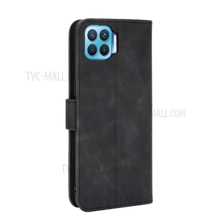 Skin-Touch Flip Leather Phone Case for Oppo F17 Pro/A93/Reno4 Lite - Black-5