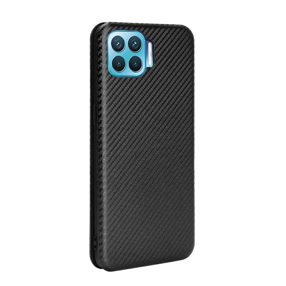 Auto-absorbed Carbon Fiber Skin Leather Phone Cover for Realme 7 Pro - Black-7